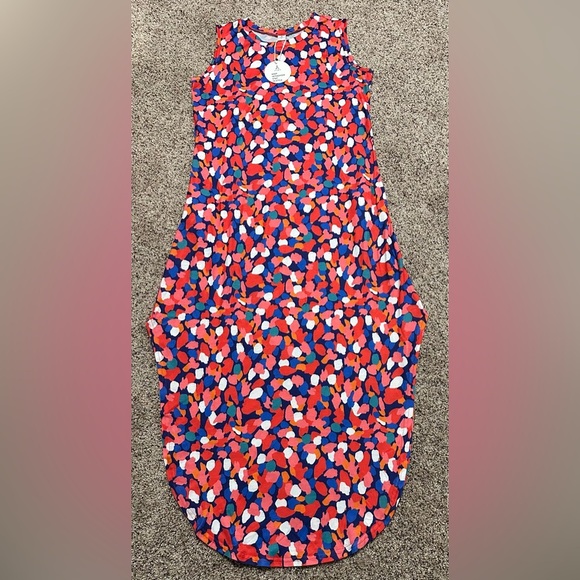 🌞 NWT ANRABESS Women's Sleeveless Maxi Sundress - Vibrant Abstract Print  🌞 - Picture 11 of 13